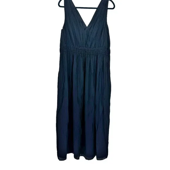 vince blue pleated dress Vince Women's V-Neck Pleated Slip Dress